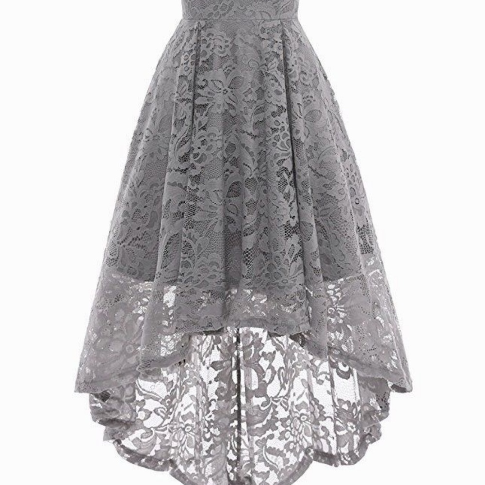 MUADRESS Womens Vintage Lace Sleeveless Dress Gray - Picture 3 of 5
